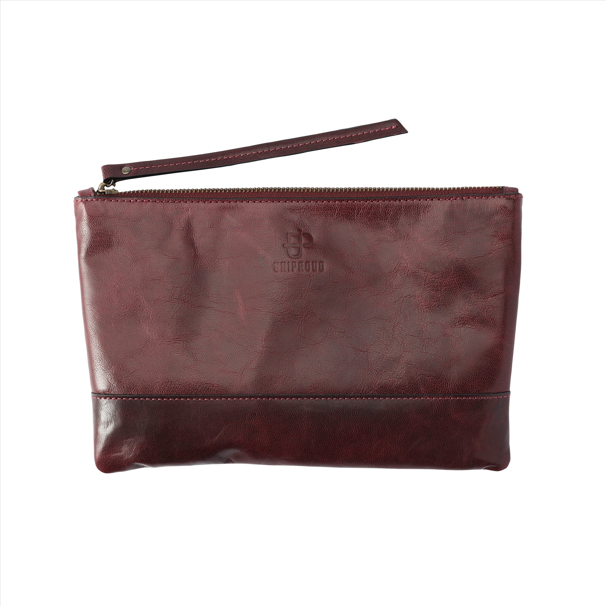 撥水レザーサコッシュ パープルワイン